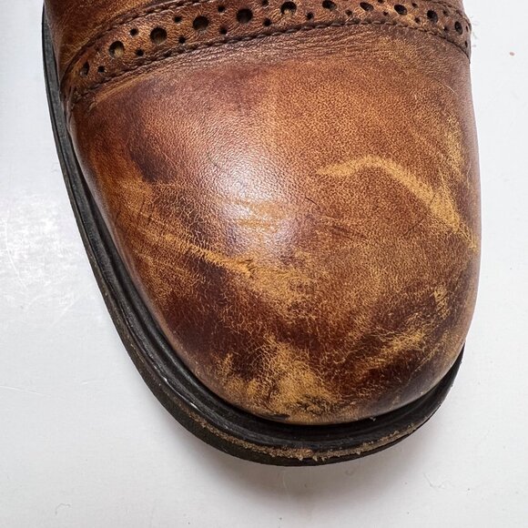 TOD\'S Men\'s Leather Oxford Shoes With Brogue Detailing Golden Brown Size 8.5 main image 4